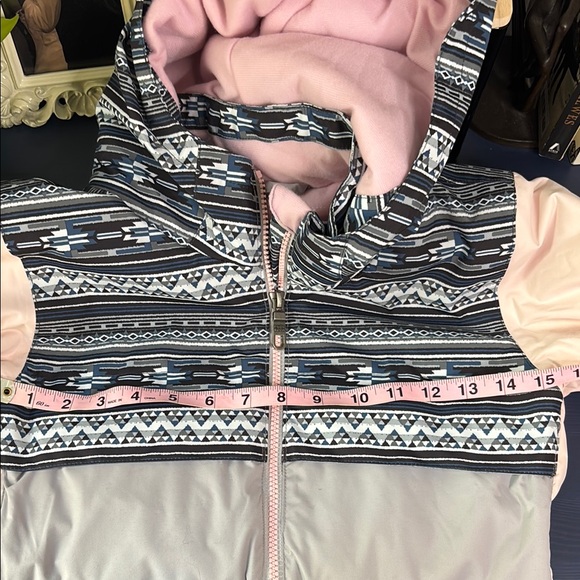 PWDR Room pink/grey/blue ski/snowboarding jacket - Picture 12 of 12